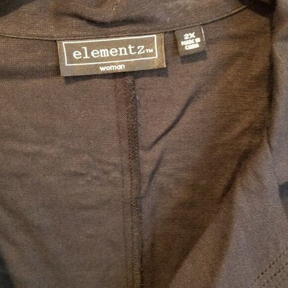Elementz Linen blend career boho Vintage Blazer Lightweight jacket‎ plus size 2X - Picture 4 of 5